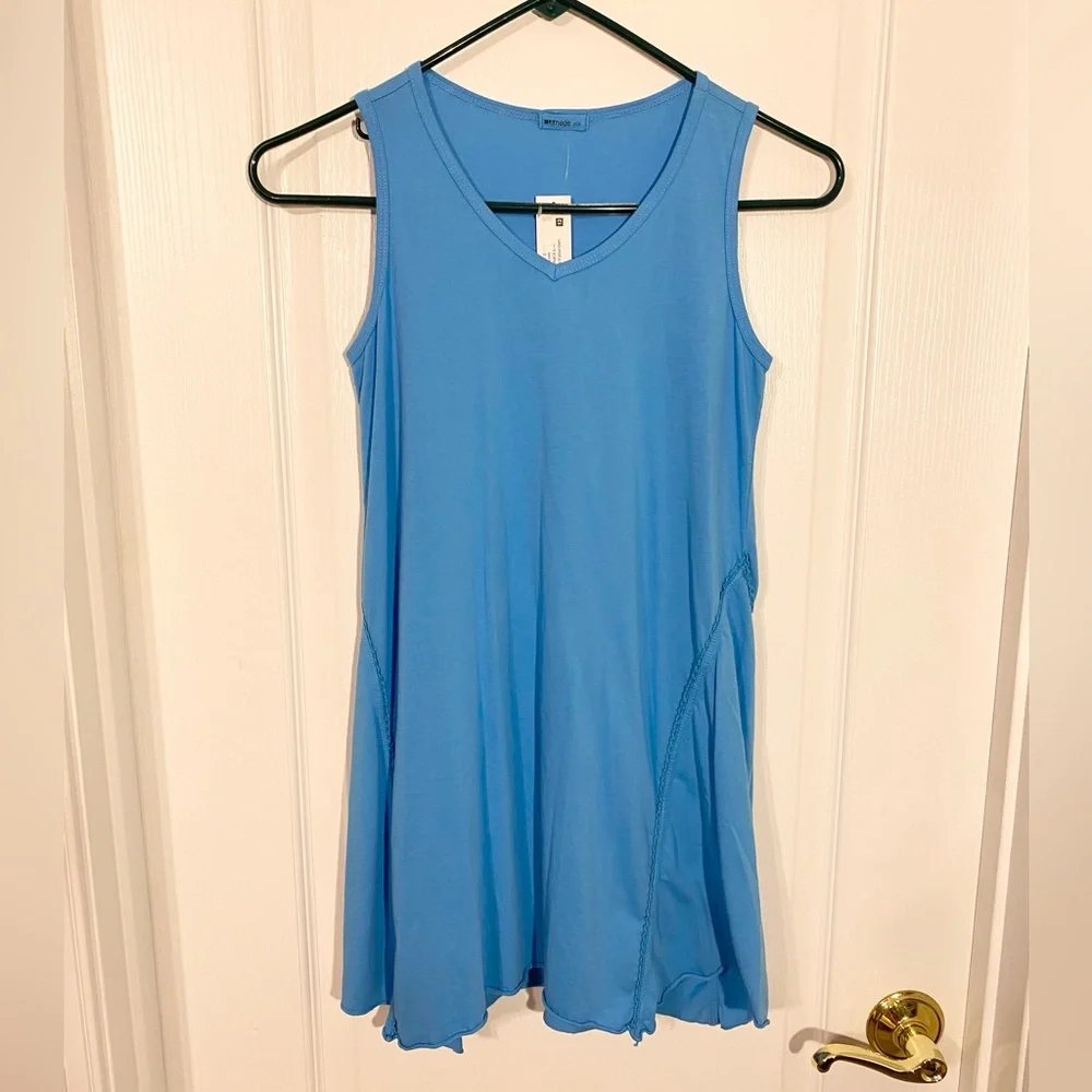 LAmade USA MADE Lace Trim Sleeveless V-Neck Knit Dress Turquoise Girl’s 12